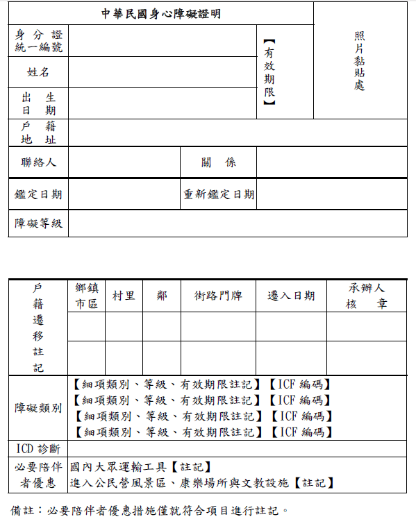 身障證明