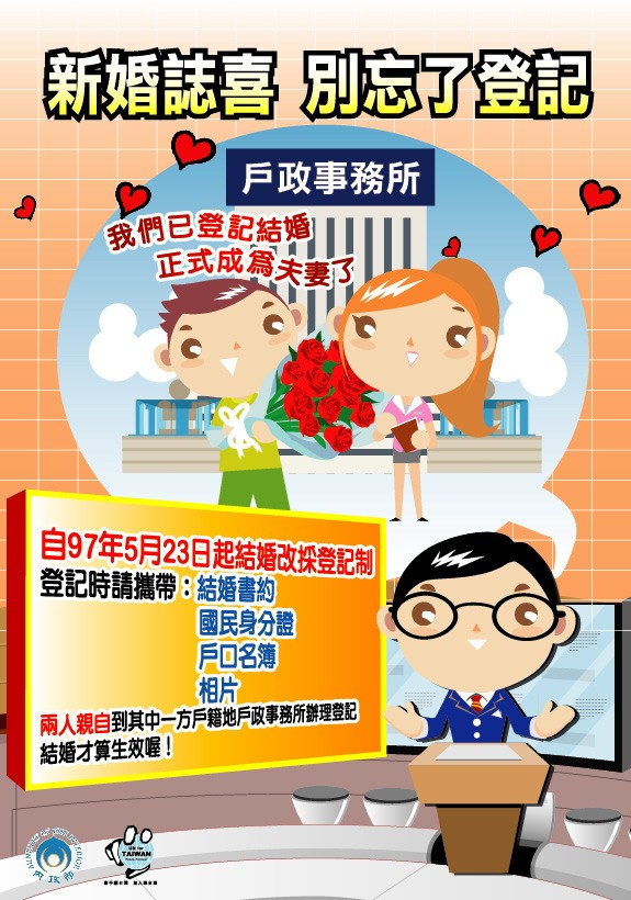 恭喜結婚別忘了登錄海報